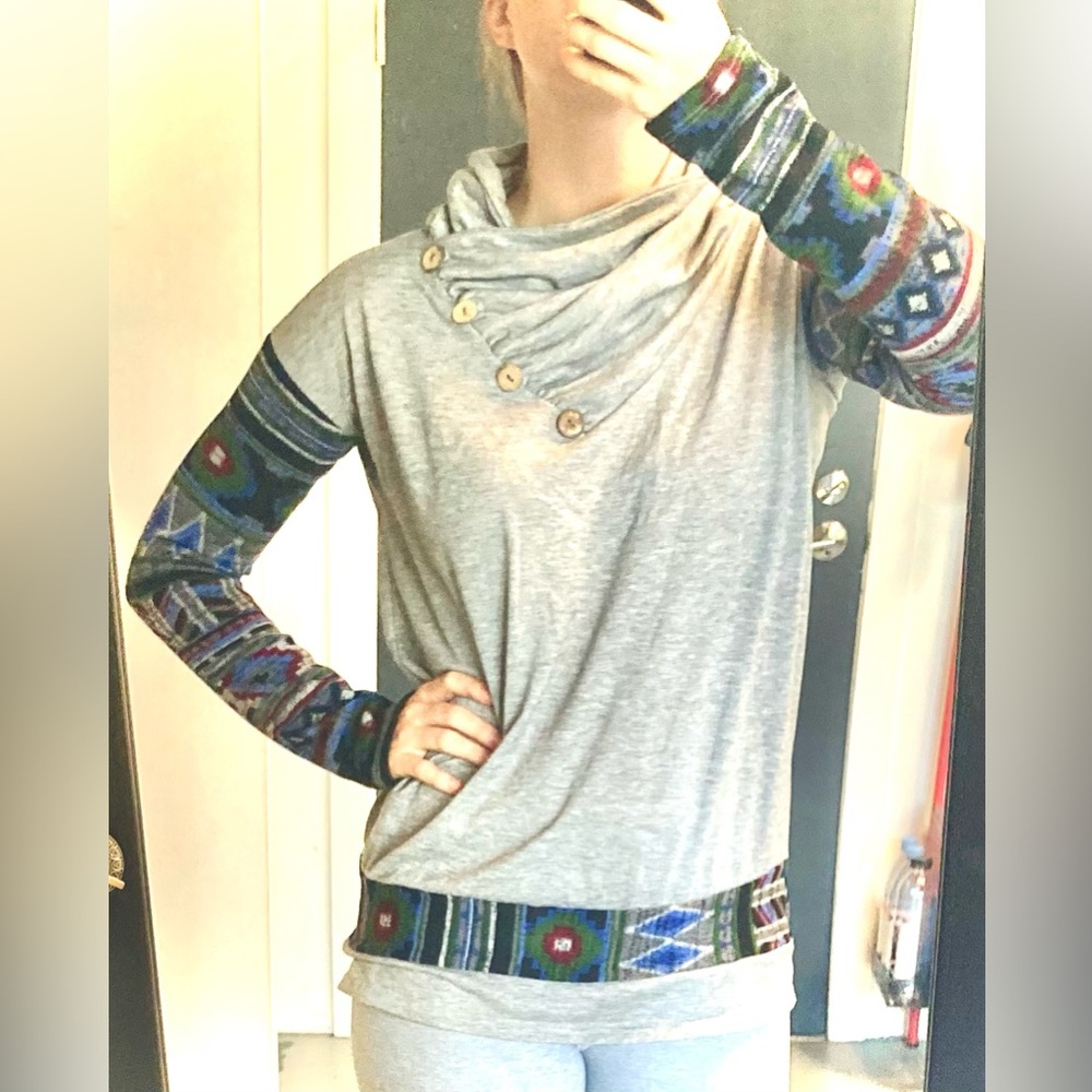 Cozy Patterned Long Sleeve Shirt